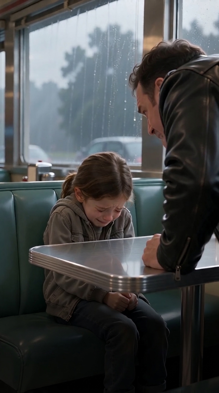 PART 2: Rain hammered softly against the diner windows while pale afternoon light washed across the chrome counters and cracked green booths.