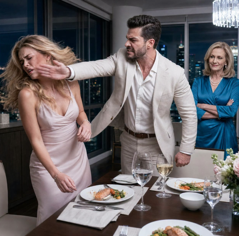 At dinner, my husband slapped me, breaking two ribs. His mom laughed and yelled, 'Get out of my house!' Little did they know, the apartment was in my name. I called the police. 15 minutes later... their lives turned into hell