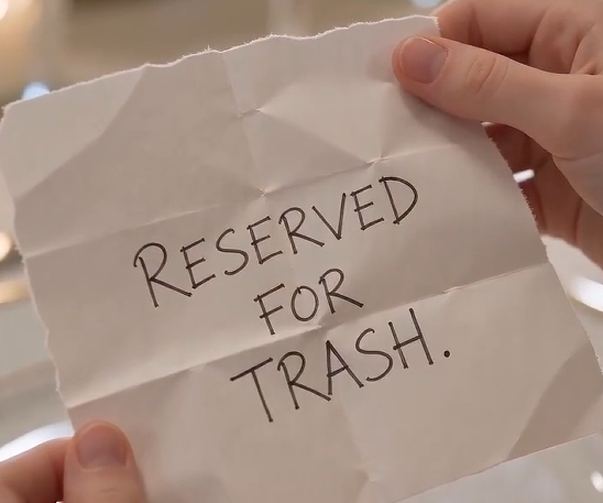 At my sister’s wedding, my 8-year-old son’s seat was labeled “reserved for trash.” She called it a joke—until we walked out.