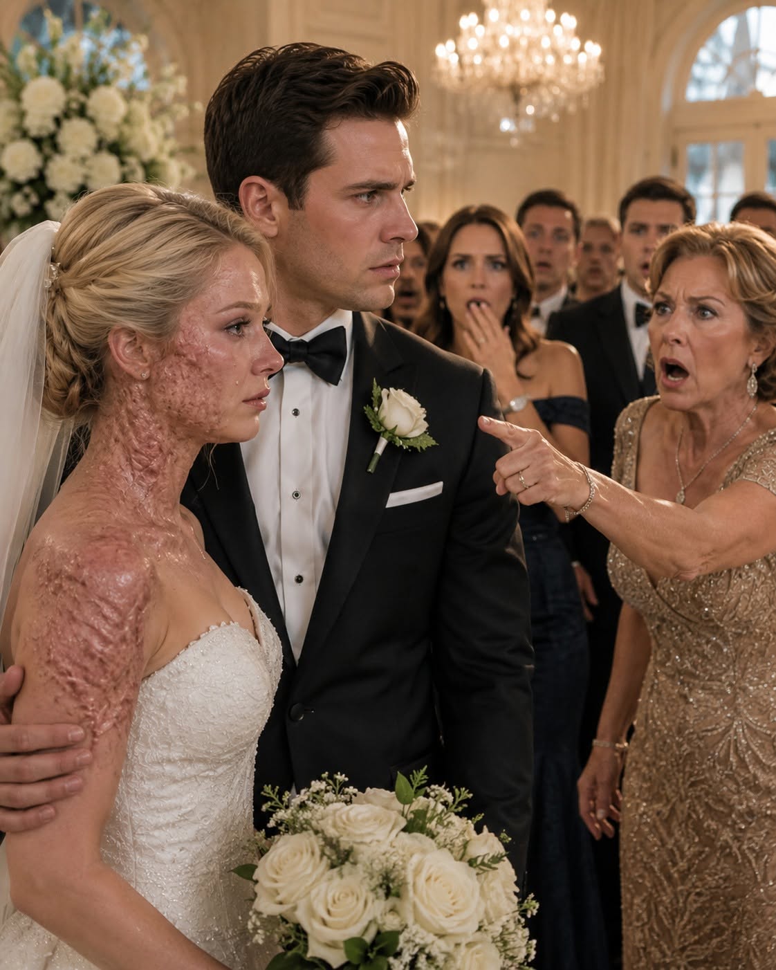 Guests mocked my scars at my wedding. They had no idea my groom owns the company half of them work for.